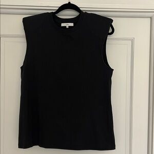 Tibi Sleek Black Sleeveless Top